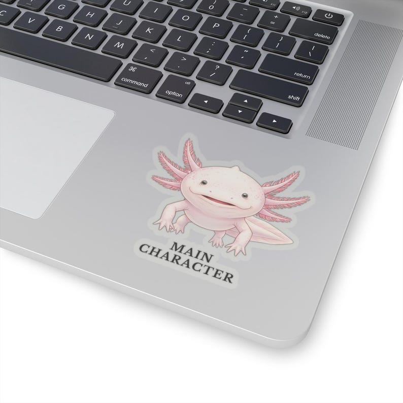 Main Character Axolotl Sticker – Smiling Pink Animal Confidence Gift image 14