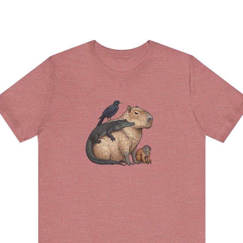 Camiseta estampada "Capibara With Friends" - Regalo de animales para relajarse al máximo imagen 1