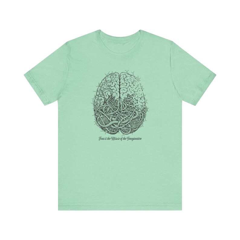 Fear Is the Misuse of the Imagination Graphic Tee - Dark Art Quote Gift bild 5