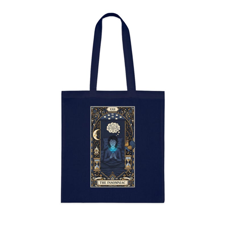 Bolso de mano con diseño de cartas del tarot para insomnes - Regalo de bruja nocturna imagen 1