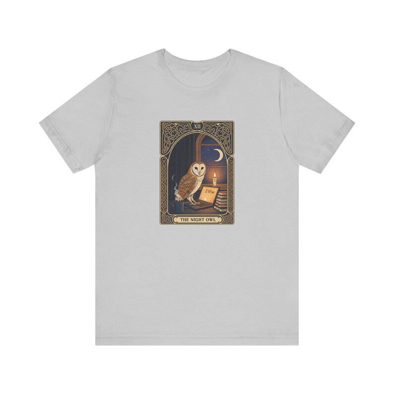 The Night Owl Tarot Graphic Tee - Funny Graphic Gift afbeelding 5