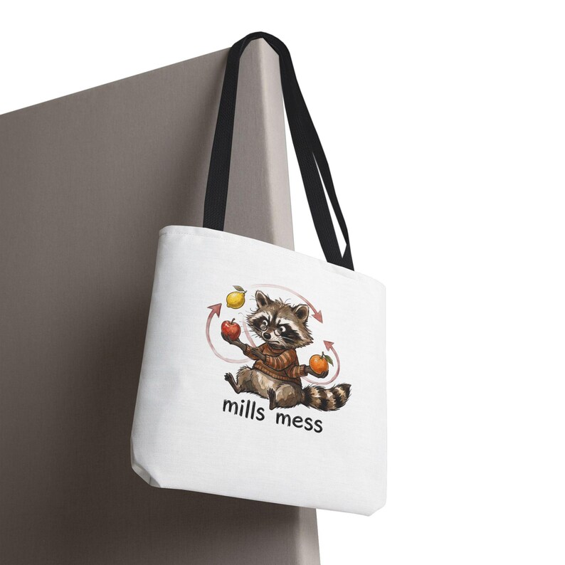 Mills Mess Raccoon Juggler Tote Bag - Funny Juggling Animal Gift image 16