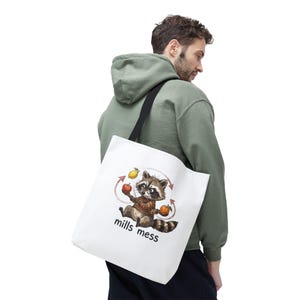 Mills Mess Raccoon Juggler Tote Bag - Funny Juggling Animal Gift image 14