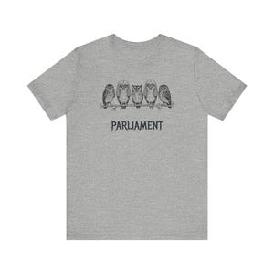 Funny Owl Shirt, Parliament of Owls Collective Noun Tee, Bird Nerd Gift, Literary Humor T-Shirt, Birder Gift, English Teacher Graphic Tee image 12