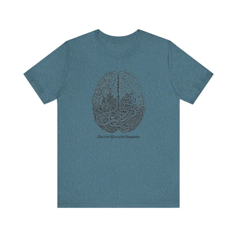 Fear Is the Misuse of the Imagination Graphic Tee - Dark Art Quote Gift bild 8
