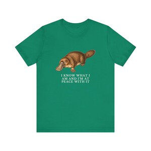 Peace With It Platypus Shirt, Funny Platypus Tee, Self Acceptance Gift, Weird Animal Humor Graphic T-Shirt, Nature Lover image 11
