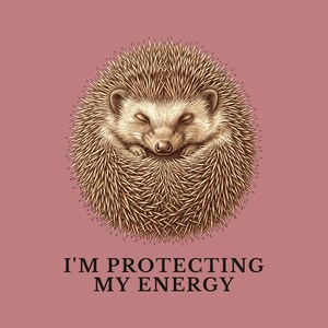 Protecting My Energy Hedgehog T-Shirt Bild 2