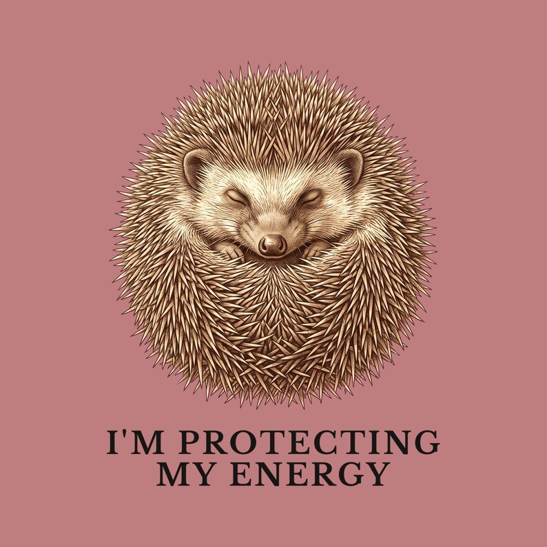 Protecting My Energy Hedgehog T-Shirt Bild 2