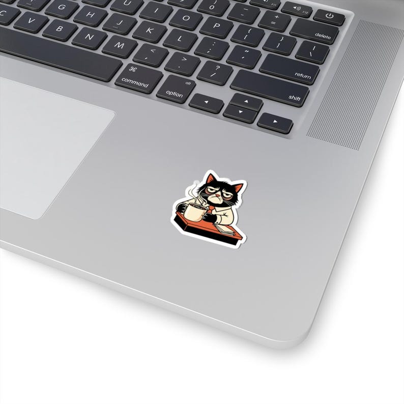 Don't Bother Me Cat Sticker - Grumpy Office Cat Gift image 11