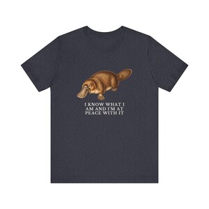 Peace With It Platypus Shirt, Funny Platypus Tee, Self Acceptance Gift, Weird Animal Humor Graphic T-Shirt, Nature Lover image 14