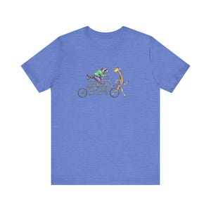 Tandem Bike Animal Friends Graphic Tee - Funny Cycling Animal Gift image 3