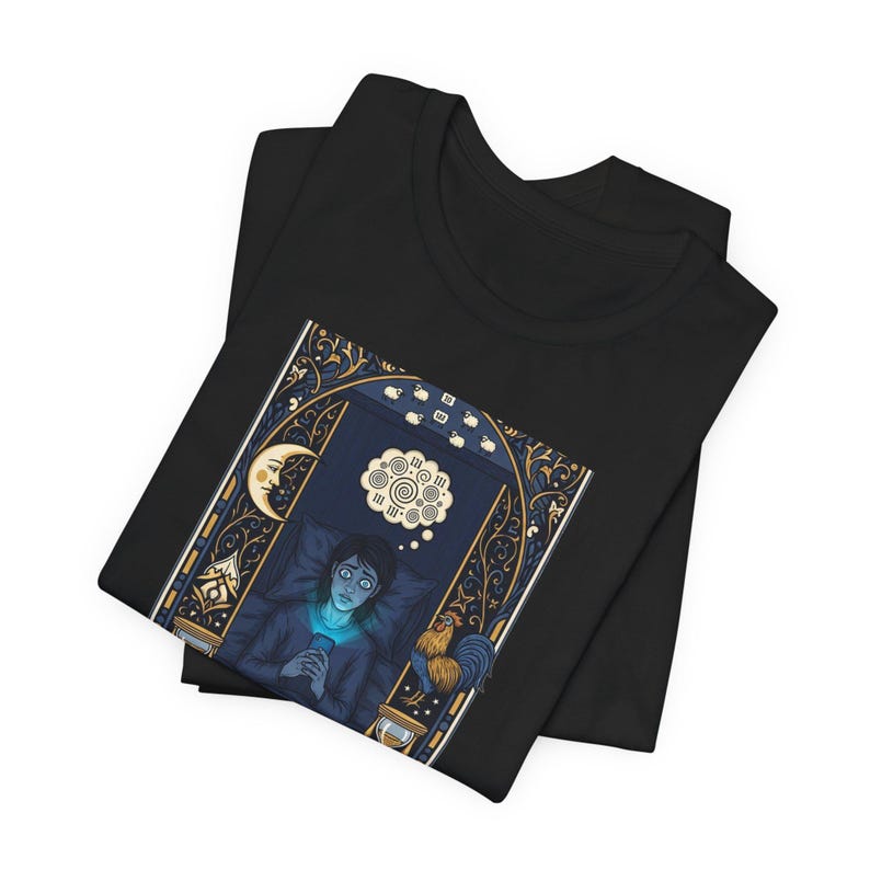 The Insomniac Tarot Card Graphic Tee - Night Owl Witchy Gift image 6