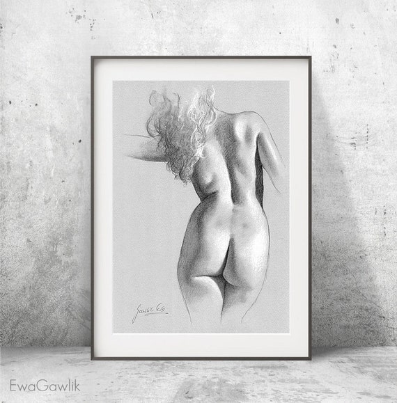 Female Nude Print, Female Nudity, Pencil Drawing Art, Erotic Female Sketch, Nude  Art Reproduction, Female Figure, Naked Woman, Format A4 - Etsy