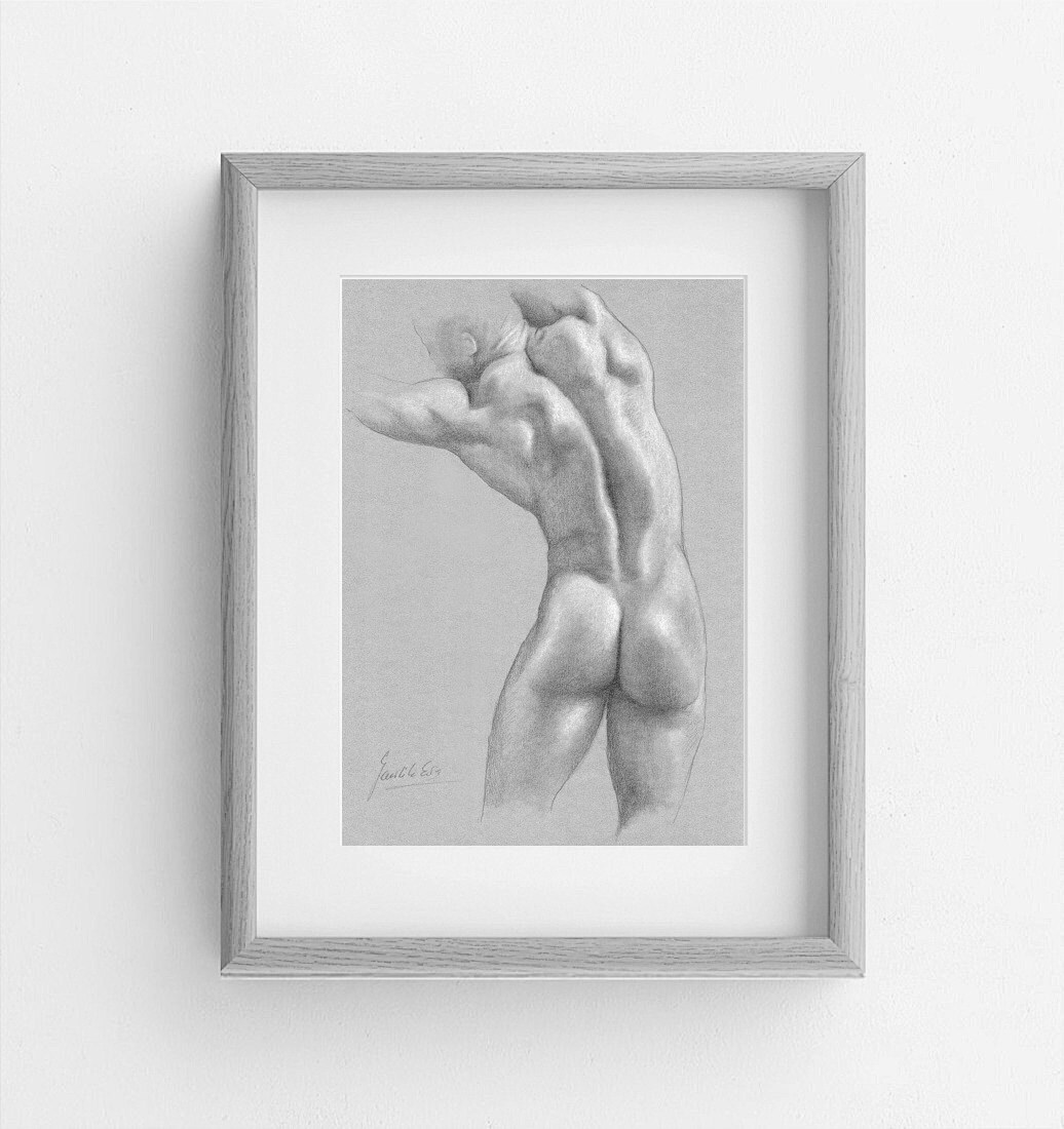 Boceto de desnudo masculino, IMPRESIÓN de arte, Dibujo a lápiz, Espalda  desnuda masculina, Estudio de figura masculina, Blanco y negro desnudo,  Boceto de hombre desnudo, Regalo para ella, A4 - Etsy España