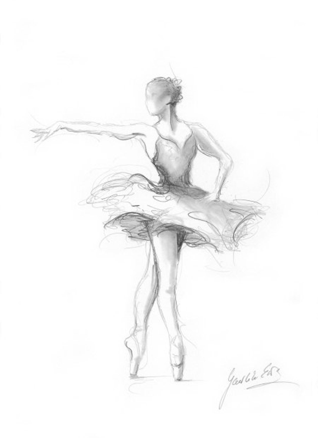 Sketch jumping ballet dancer Royalty Free Vector Image
