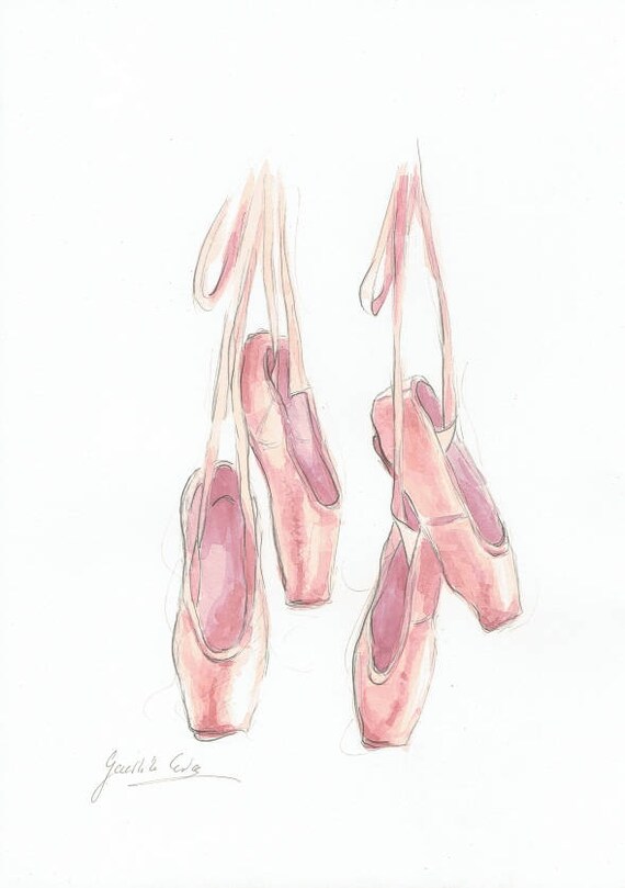 Scarpe da danza classica Stampa scarpe da punta Acquerello punti