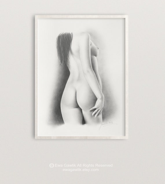 Female Nude Art Order Nude Sketch Nude Drawing Nude Sketch Pencil Sketch Erotic Drawing Body Nude Art Classical Made To Order Gift