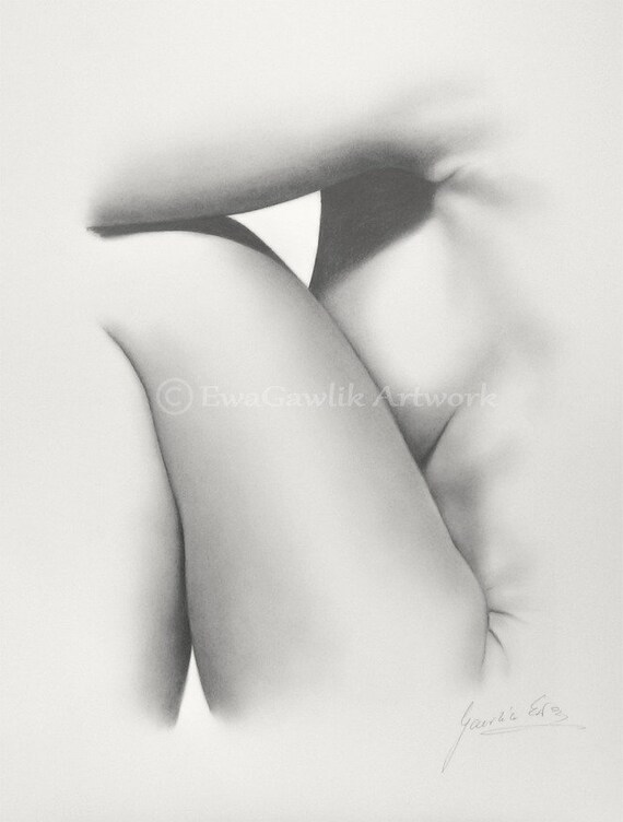 Female Nude Art Order Nude Sketch Nude Drawing Nude Sketch Pencil Sketch Erotic Drawing Body Nude Art Classical Nude Made To Order