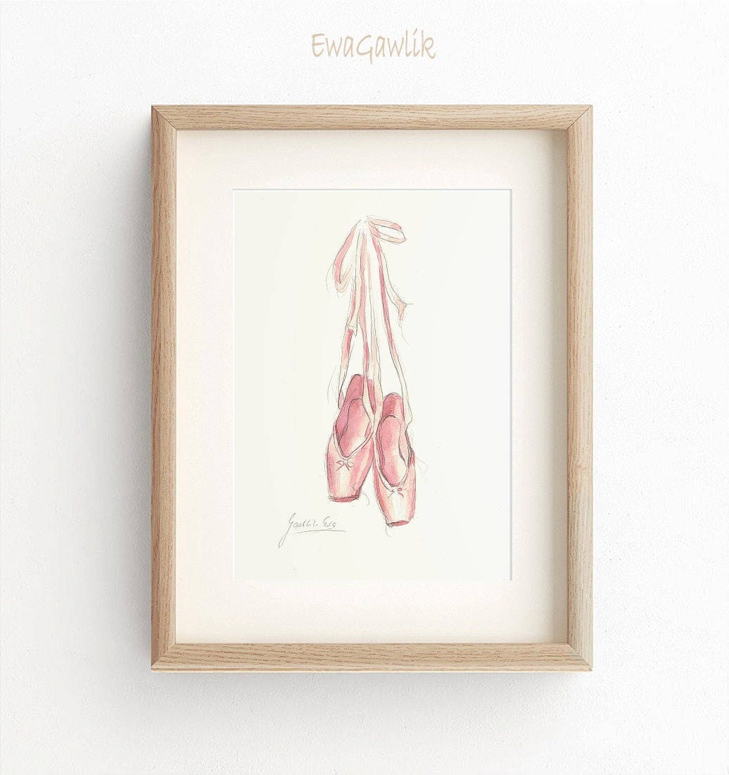 Ballet Points Shoes Points Shoes Print Points Watercolor | Etsy