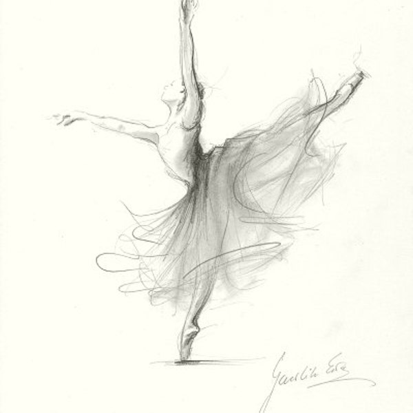 Estampe de ballerine, Croquis de ballerine, Dessin de ballerine, Ballet d’estampe, Danseur de ballet, Gravure de danseuse, Art de ballet, Art de ballerine, #114