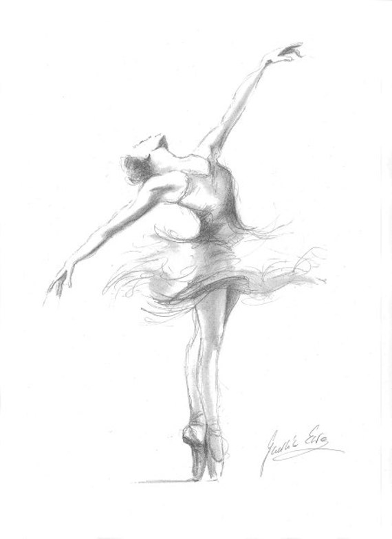 Ballerina Druck Ballerina Skizze Druck Der Zeichnung Bild Etsy