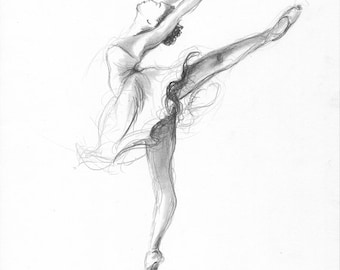 Ballerina Print, Ballerina Sketch, Print of Drawing, Picture Ballerina, Ballet Dancer, Ballerina Wall Art, Girl Room Decor, #35