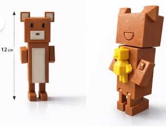 Personaggio Super Orso Avventura – Giocattolo in PLA stampato in 3D da 12 cm per bambini e giocatori