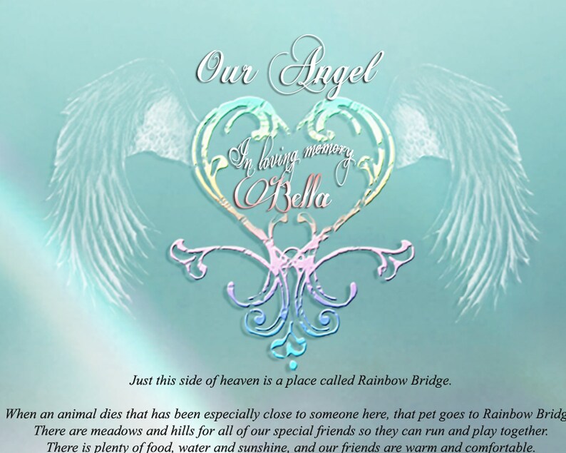 rainbow bridge poem pet loss gift personalized 8x10 print etsy