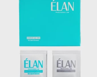 ELAN set 02 dark brown, sachet eyebrow gel dye - 1 pc, sachet oxidant 3% - 1 pc