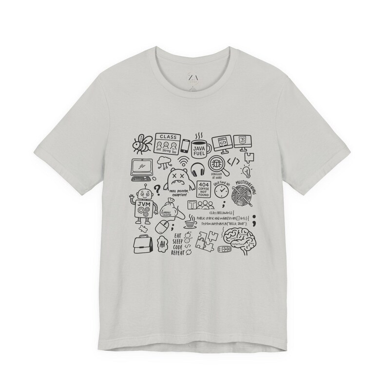 Java Developer Shirt, Programmer Gift Tee, Software Engineer Graphic T-Shirt, Funny Coding Humor Shirt, Java Code Doodle T-shirt Gift image 11