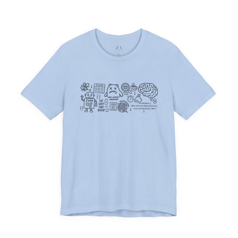 T-shirt voor Java-ontwikkelaars, cadeau-T-shirt voor programmeurs, grafisch T-shirt voor software-engineers, grappig T-shirt met code-humor, T-shirt met Java-code-doodles als cadeau afbeelding 3
