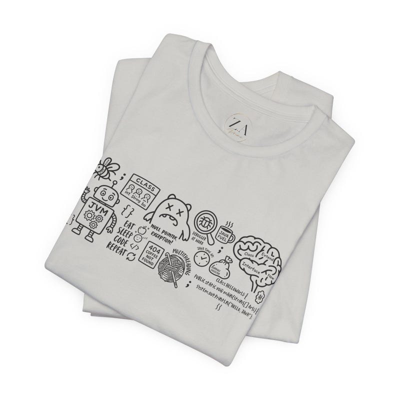 T-shirt voor Java-ontwikkelaars, cadeau-T-shirt voor programmeurs, grafisch T-shirt voor software-engineers, grappig T-shirt met code-humor, T-shirt met Java-code-doodles als cadeau afbeelding 5