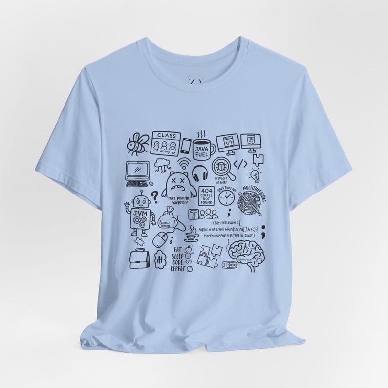 Java Developer Shirt, Programmer Gift Tee, Software Engineer Graphic T-Shirt, Funny Coding Humor Shirt, Java Code Doodle T-shirt Gift image 10