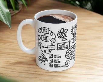 QA Engineer Mug, Funny Software Tester Gift, Quality Assurance Mug, Tester Coffee Mug, Code Debugging Gift, Tech Coworker Ceramic Mug