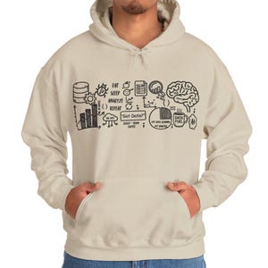 Data Analyst Hoodie, Data Science hoodie, Gift for Data Scientist,SQL Python Hooded Sweatshirt, Tech Humor Doodle Hoodie, Data Engineer Gift