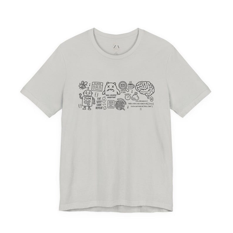 T-shirt voor Java-ontwikkelaars, cadeau-T-shirt voor programmeurs, grafisch T-shirt voor software-engineers, grappig T-shirt met code-humor, T-shirt met Java-code-doodles als cadeau afbeelding 11