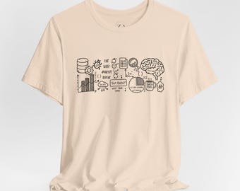 データアナリストシャツ、データサイエンスグラフィックTシャツ、データサイエンティストへのギフト、SQL PythonプログラマーTシャツ、テクノロジーユーモアアナリスト落書きシャツギフト
