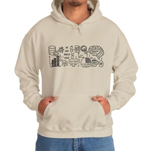 Data Analyst Hoodie, Data Science hoodie, Gift for Data Scientist,SQL Python Hooded Sweatshirt, Tech Humor Doodle Hoodie, Data Engineer Gift