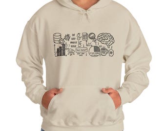 Data Analyst Hoodie, Data Science hoodie, Gift for Data Scientist,SQL Python Hooded Sweatshirt, Tech Humor Doodle Hoodie, Data Engineer Gift