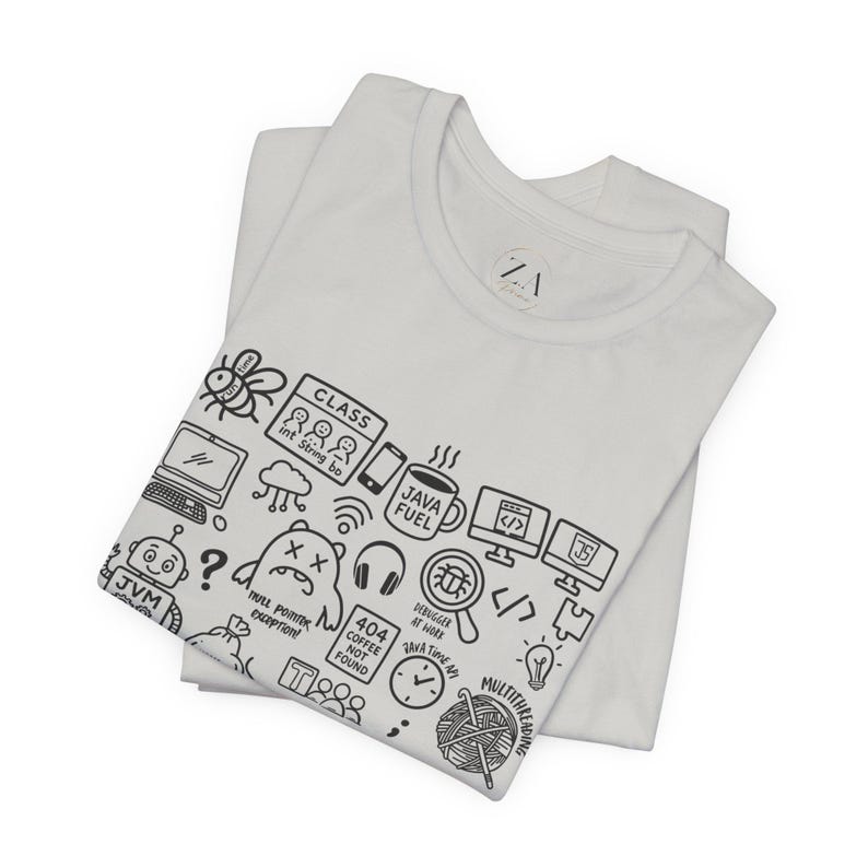 Java Developer Shirt, Programmer Gift Tee, Software Engineer Graphic T-Shirt, Funny Coding Humor Shirt, Java Code Doodle T-shirt Gift image 4