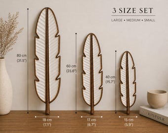 Juego de 3 bandejas de madera con forma de hoja, decoración bohemia para mesa de centro, bandeja decorativa de madera, organizador para la entrada, regalo de decoración rústica para el hogar.