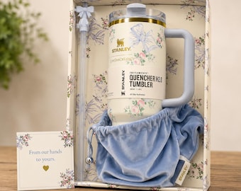 Stanley x LoveShackFancy 40oz Tumbler - Ribbon Rosa Beaux Blue Limited Edition Gift Box