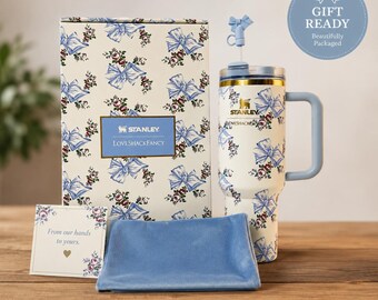 Stanley x LoveShackFancy 40oz Tumbler - Ribbon Rosa Beaux Blue Limited Edition Gift Box