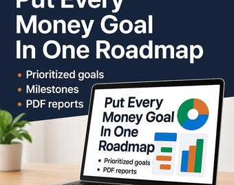 Financial Goals Roadmap Google Sheets Web App | Money Goals, Milestones & Action Plan Dashboard