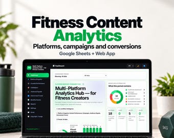 Social Media Analytics Tracker for Fitness Creators, Google Sheets Multi-Platform Performance Dashboard