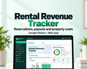 Airbnb Income Tracker for Google Sheets, Rental Bookings, Expenses and Occupancy Dashboard