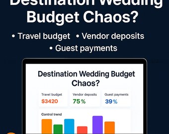Destination Wedding Budget Planner Google Sheets Dashboard Travel Costs Vendor Deposits Guest Payments Tracker