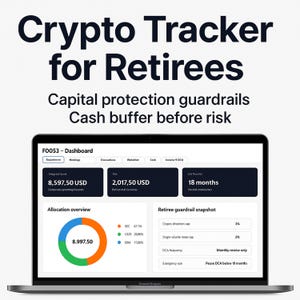 Crypto Portfolio Tracker for Retirees | Google Sheets + Web App | Capital Protection & Estate Notes