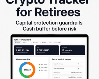 Crypto Portfolio Tracker for Retirees | Google Sheets + Web App | Capital Protection & Estate Notes