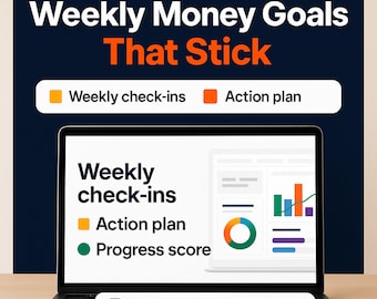 Weekly Financial Goals Google Sheets Web App | Money Sprint, Habit Tracker & Budget Review